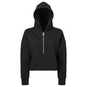 TriDri Womens/Ladies Half Zip Hoodie / Black